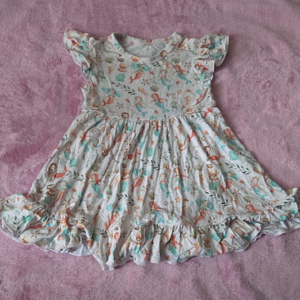 Charlie's Project Little Snuggles Mermaid Friends Bamboo Twirl Skirt Bodysuit